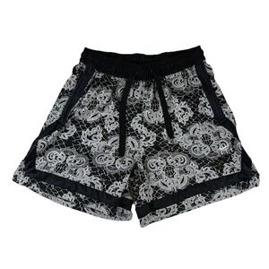 Nike Swoosh Fly Crossover Basketball Shorts Women's Large Floral Black White